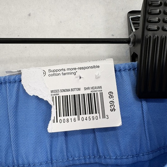 Sonoma Pants Womens Medium Blue Cropped Straight Twill Stretch Casual Travel NWT - Picture 5 of 15